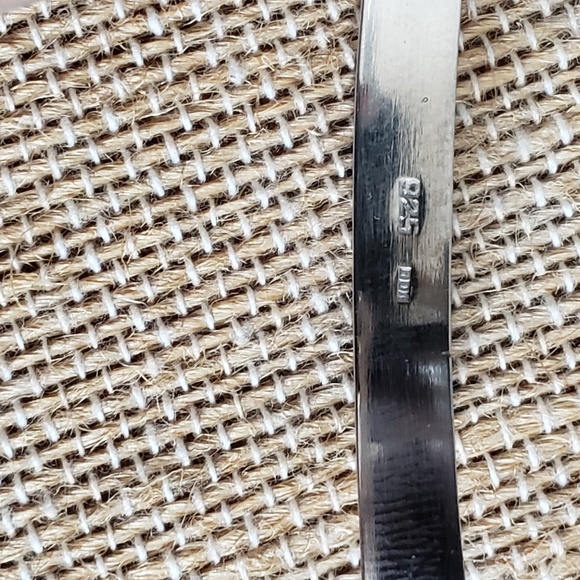 Sterling Silver Cuff Bracelet Bangle ,Garnet Gems - Picture 3 of 6